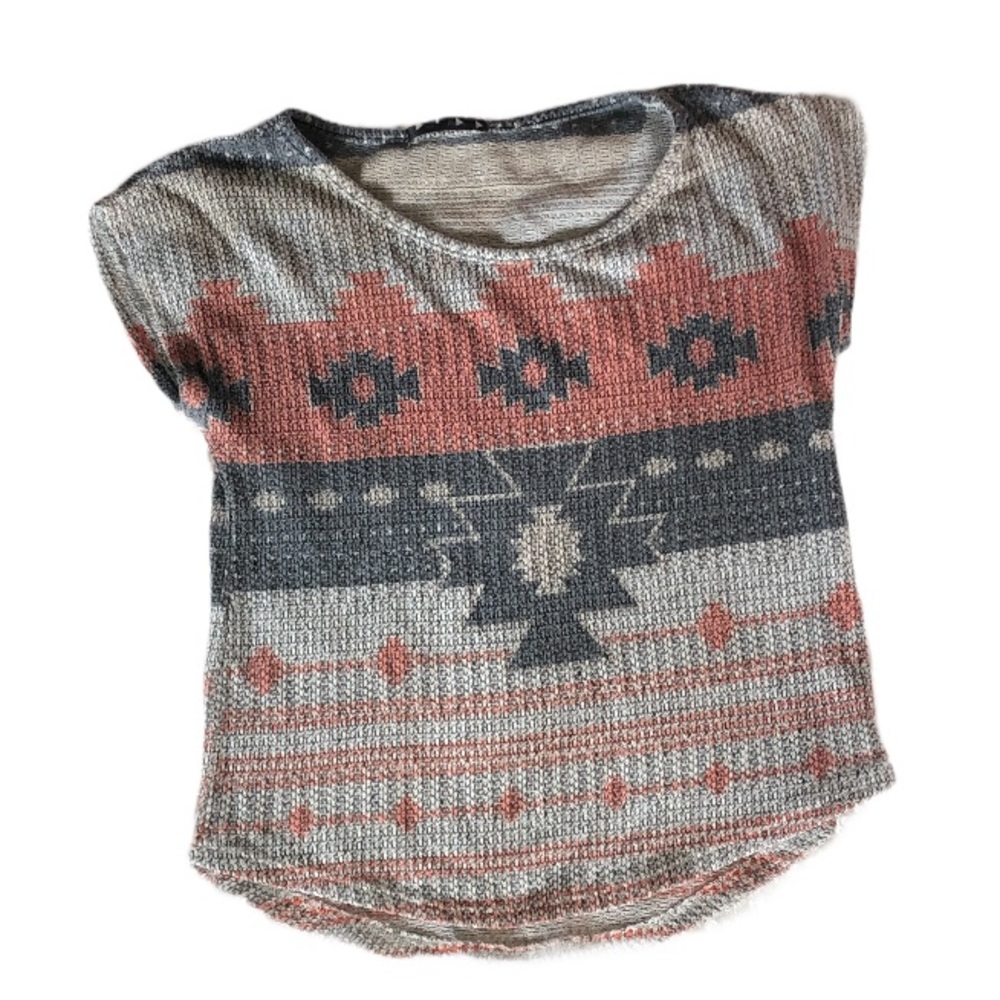Blu planet small Aztec print knit shirt sleeve